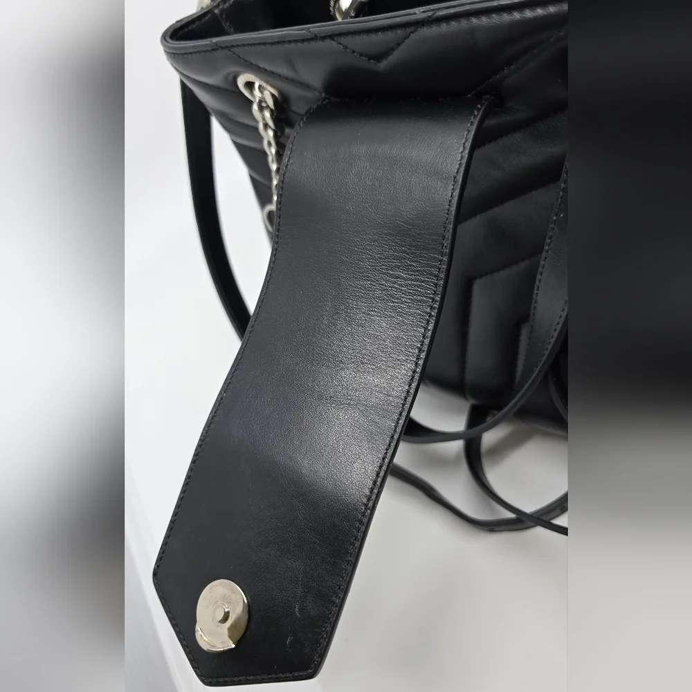 YSL Calfskin Y Quilted Monogram Small Loulou Shopper - Picture 11 of 16